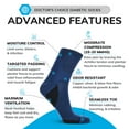 thumbnail image 2 of Doctor's Choice Men and Women Compression Socks, Low Calf Crew, 1 Pair, Navy, Large, 2 of 5