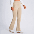 thumbnail image 2 of Feekit Women's Fleece Lined Flare Pants, High Waisted Stretch Casual Pants with Zipper Pockets, Soft Warm Yoga Pants for Everyday Wear, 2 of 9