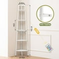 thumbnail image 2 of Corner Shelf Stand, 5-Tier Bookshelf with LED Lights & Steel Frame, Tall Storage Shelves for Living Room, Bedroom, Office, Multi-Purpose Display Bookcase, 2 of 15