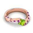 thumbnail image 3 of Diamond-Capitals 1.20 Carat Elegant Natural Diamond Peridot & Amethyst Gemstone Proposal Ring for Ladies Solid 18K Rose Gold Size 7.5, 3 of 8