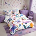 thumbnail image 2 of Manfei Floral Butterfly 7-Piece Twin Bedding,Romantic Flowers Bedding Comforter Set,Reversible, 2 of 6