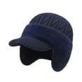thumbnail image 4 of Gorro de invierno para hombre con orejeras, cálido y transpirable, ideal para senderismo y deportes. Azul, 4 of 9