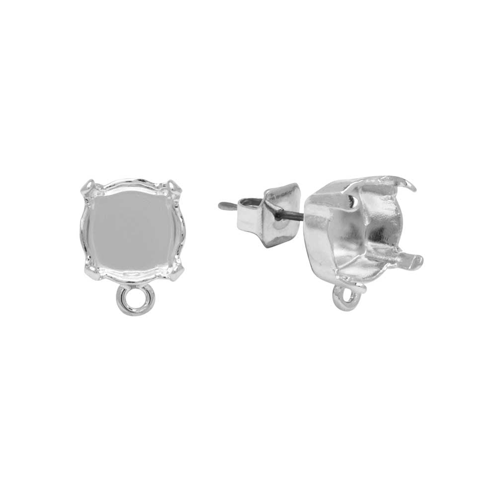 Sterling Silver Stud Posts Earrings for Setting 1088 Chaton Crystals