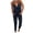 Black, variant on Womens Jumpsuits Casual Sleeveless Baggy Long Pants One Piece Jumpsuits Drawtring Waist Elastic Ankle Overalls Going Out Beach Summer Rompers S