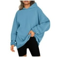 thumbnail image 2 of Oversized Hoodies for Women Plus Size Solid Color Fleece casual Sweatshirts Drop Shoulder Pullover Blouses Fall Fashion 2025 Winter Tops, 2 of 7