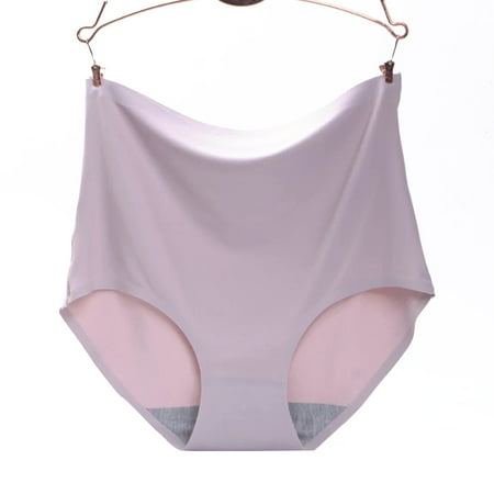 

Liveday Women Ultra-Thin Plus Size Underwear Ice Silks Seamless High-Waisted Abdomen And Hips Briefs New