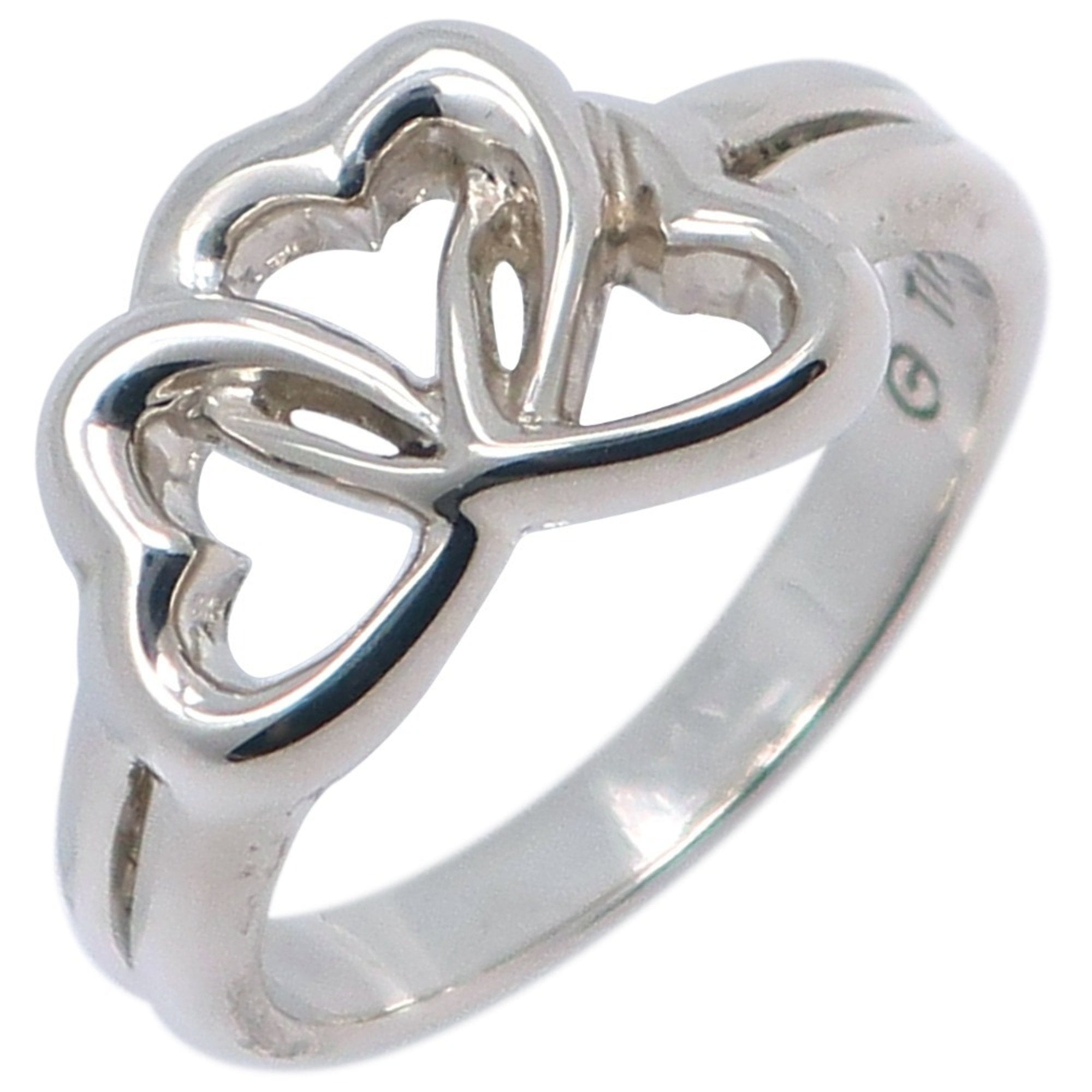 Pre-Owned Tiffany & Co. Triple Heart Ring, Size 11, Sterling Silver, Approx. 4.2g,... (Good)