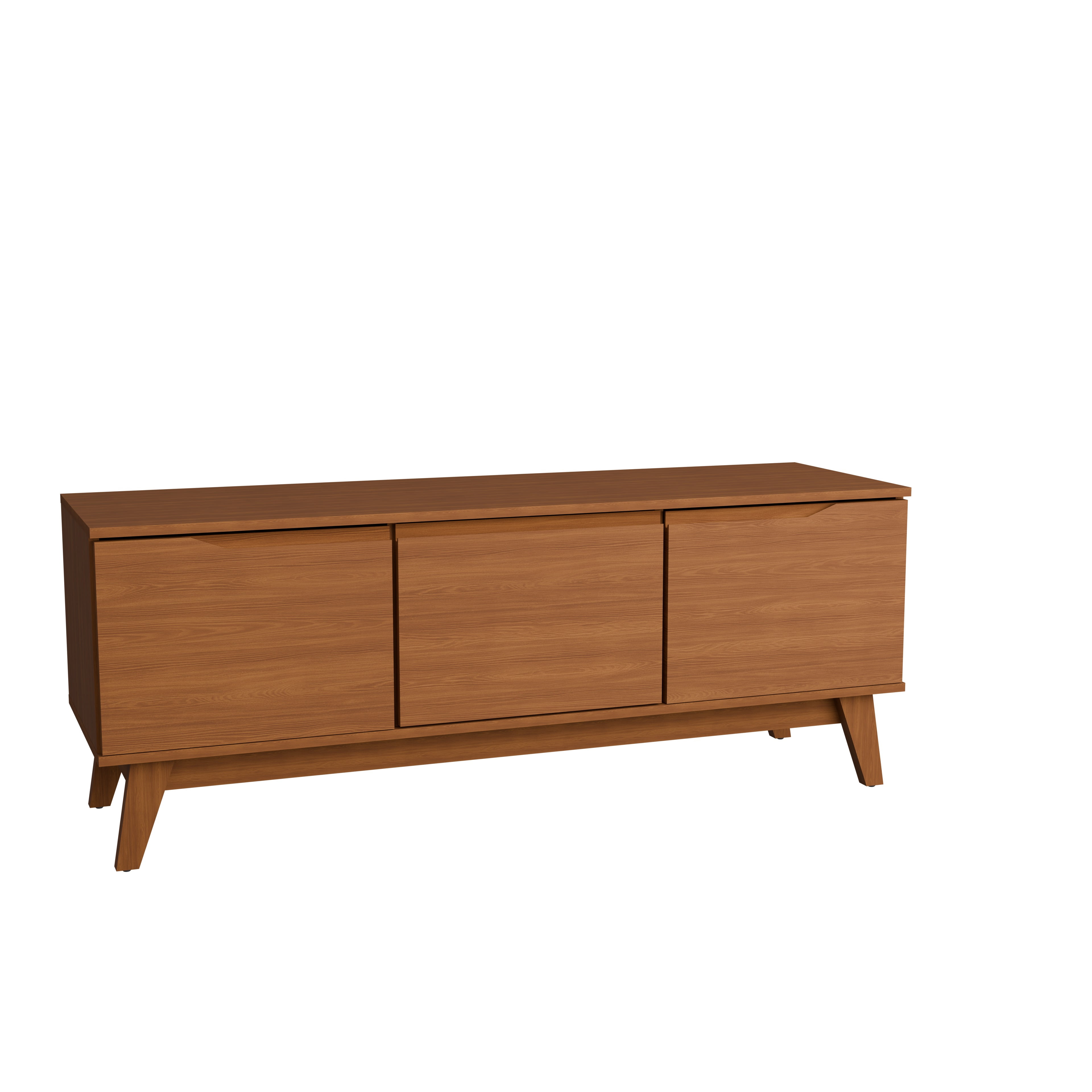 Kappesberg Athens 3-Door Tv Stand with Soft-Close Doors and Built-in Handles - Golden Oak
