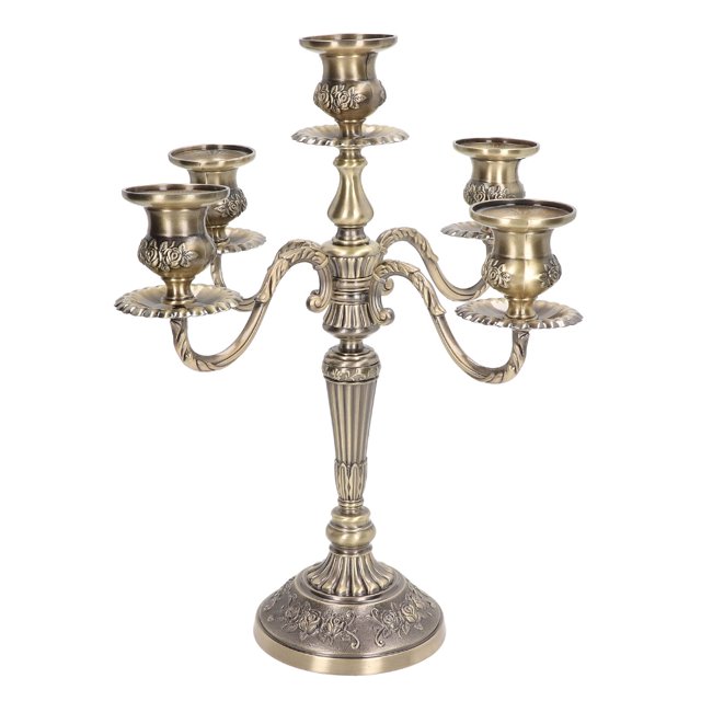 Candelabro Retro decorativo delicado de aleación de Zinc con soporte de vela de Metal para mesa de cena, chimenea, boda