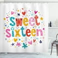 thumbnail image 1 of Ambesonne Colorful Shower Curtain, 16 Blossoms, 69"Wx70"L, Multicolor, 1 of 3