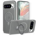 thumbnail image 1 of Asuwish Phone Case for Google Pixel 9 Pro XL/10 Pro XL Tempered Glass Screen Protector Magnetic Bracket stand Translucent Shockproof Protective Cell Cover Pixel9ProXL Pixel10ProXL Nine Women Men Grey, 1 of 7
