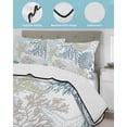 thumbnail image 4 of Quilts King Size, Blue Coral Coastal Soft Comforter Bedding Set for Bed, Summer Beach Ocean Starfish Conch Lightweight Quilted Bedspread with Pillow Cover(2 Pieces) for All Season, 96x106 Inch, 4 of 6