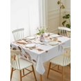 thumbnail image 2 of Orange Brown Eucalyptus Rectangle Tablecloth, Watercolor Spring Weeping Botanical Waterproof & StainResistant Tablecloth, Washable Oil-proof Table Cover for Dining/Party/Wedding/Buffet 60x84 In, 2 of 9
