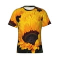 thumbnail image 3 of Naloa Flower Bush Sunflower Men's T-Shirt Sport T-shirt Men's Basic Tee Casual Men's Shirt, Round Neck, Short Sleeves - X-Large, 3 of 5