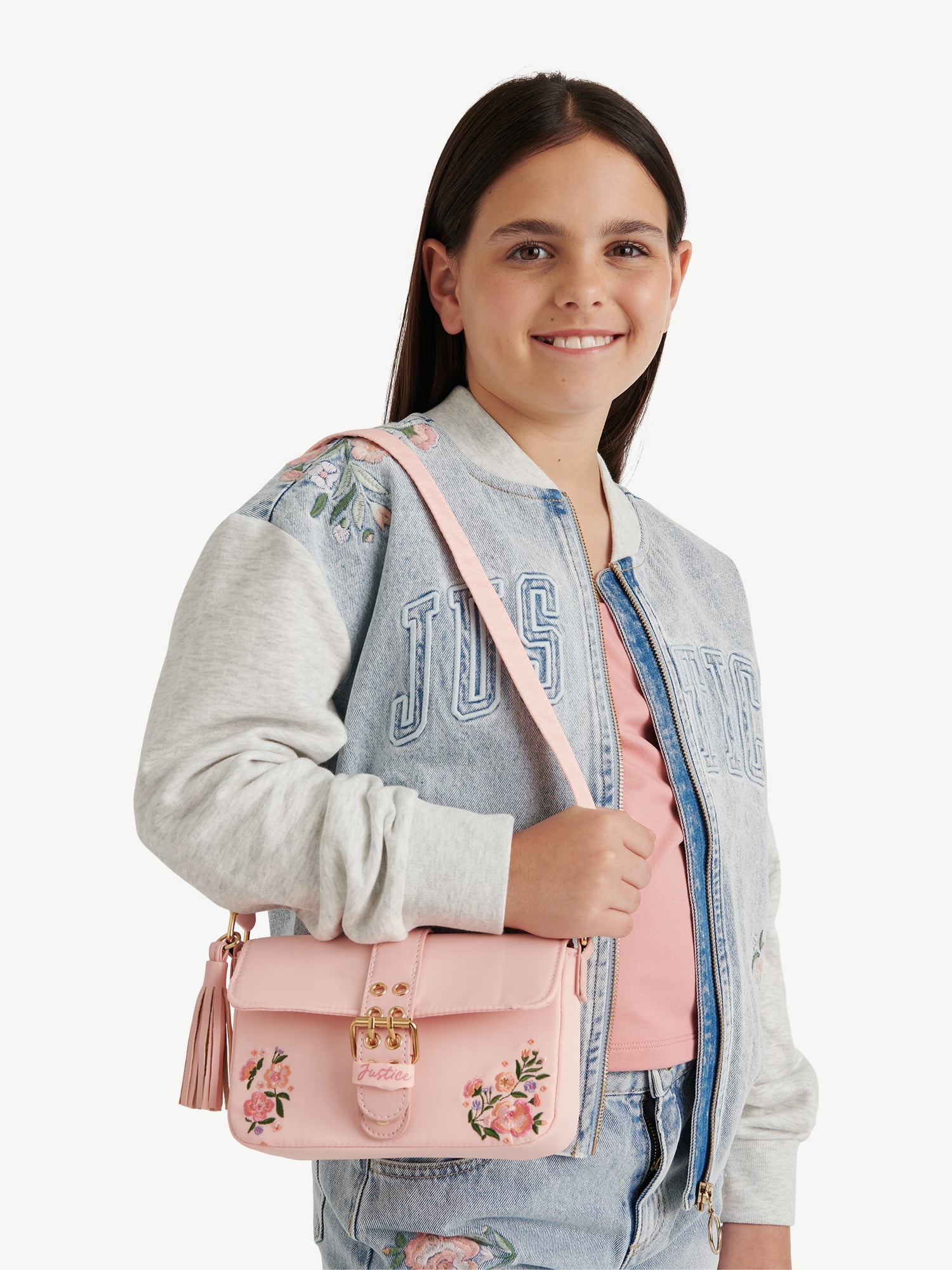 Justice Girl's Floral Flap Shoulder Bag