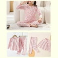 thumbnail image 5 of Cethrio Kids Girls Long Sleeve Pajama Sets, 2 Piece Soft Comfy Girls' Sleepwear Pink Size 3-15 T, 5 of 5