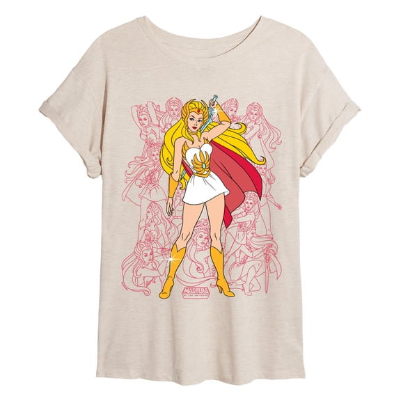 Masters of the Universe - Shera Collage - Juniors Oversized Graphic T-Shirt