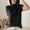 Black, variant on Womens Short Sleeve Sweater Neck Summer Casual Basic Knit Slim Fitted Pullover Tops Shirt