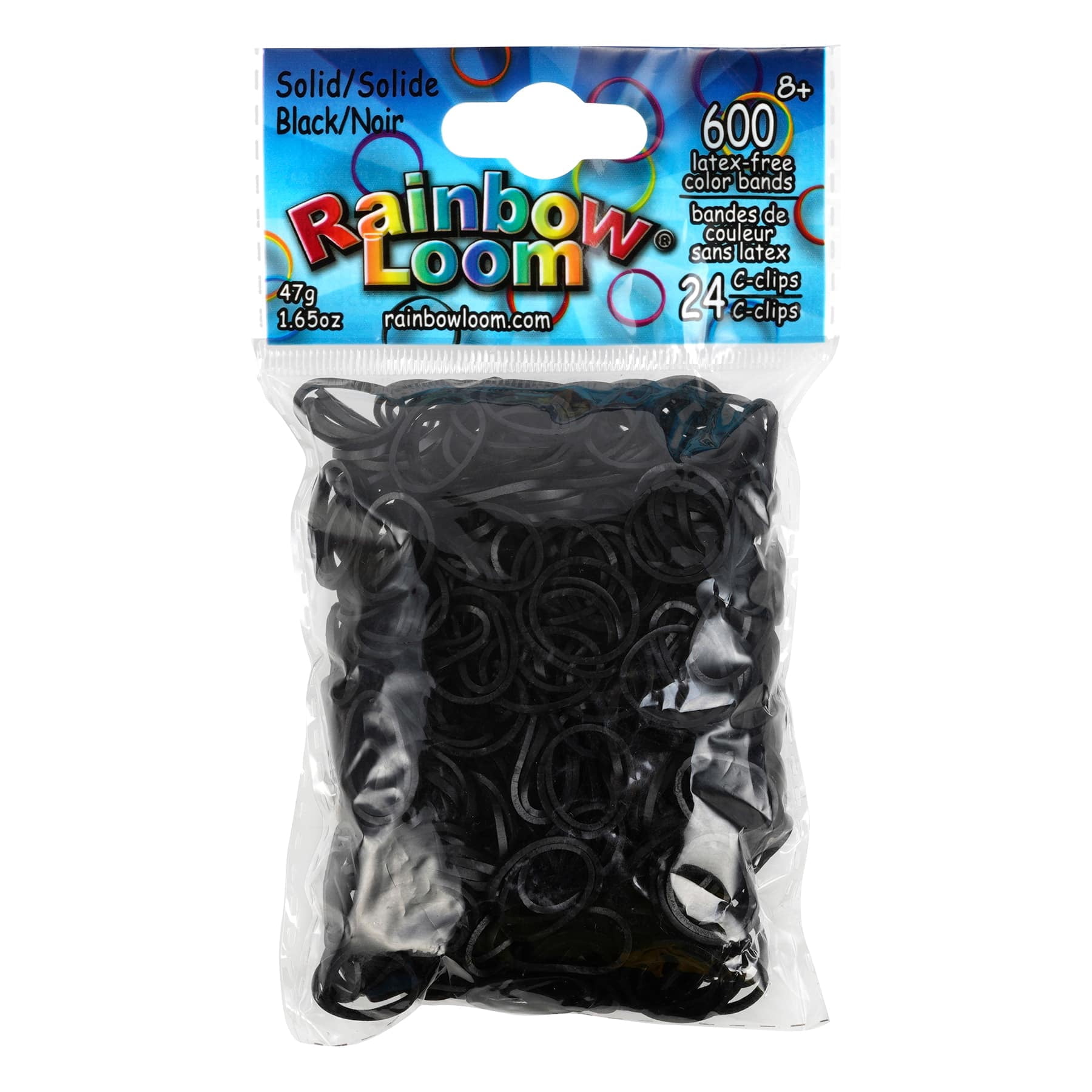 Rainbow Loom Black Refill Bands, 12 Pack