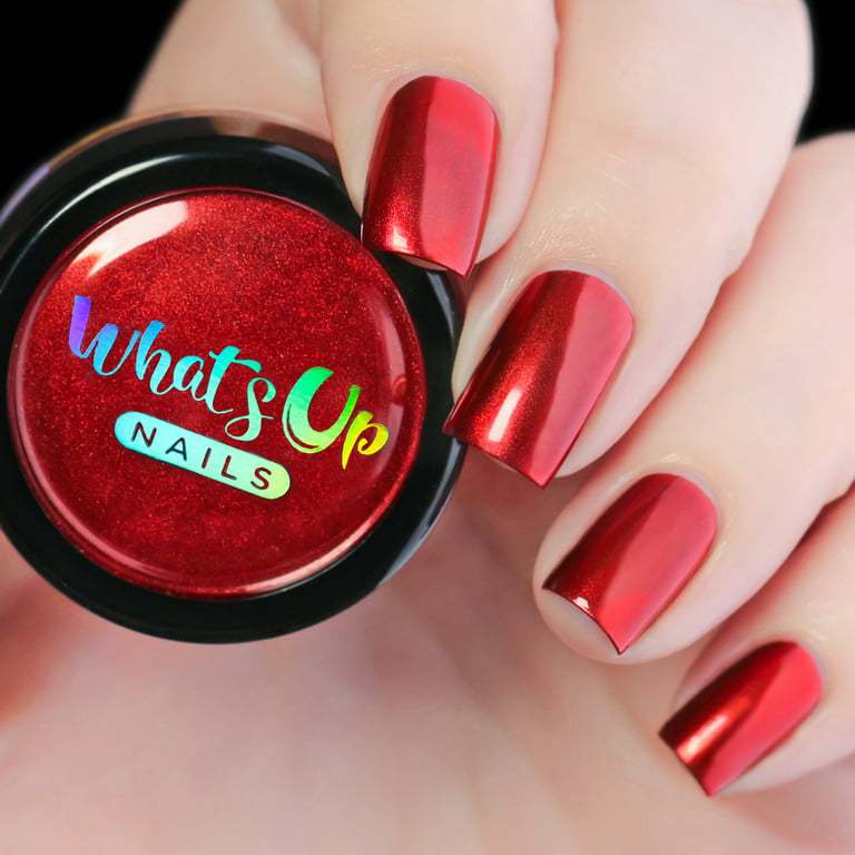 Whats Up Nails - Fire Red Chrome Powder For Mirror Nails