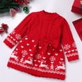 thumbnail image 2 of IWEMEK Winter Dress for Baby Girls Crew Neck Long Sleeve Xmas Dresses Elk Cute Bowknot Red Sweater Dresses 12M-18M, 2 of 8