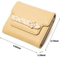 thumbnail image 4 of Queilt (Yellow)Wallets for Women Rfid Small Womens Wallet Trifold Flower Leather Ladies Wallet with Card Holder&Zipper Coin Purse, 4 of 5