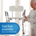 thumbnail image 6 of Medline Shower and Bath Chair with Back and Armrests for Elderly, 13.5 in Seat, Gray, 350 lb Weight Limit, 6 of 7