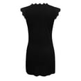thumbnail image 4 of Sngxgn Women's Neck Sleeveless Ruched Bodycon Wrap Party Midi Dress(Black,L), 4 of 5
