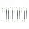 12 Dental Picks Set - Gun Cleaning Carving Modeling Clay Wax Probe Jewelry Tools