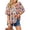 C-Multicolour, variant on Summer Tops for Women Short Sleeve V Neck Boho Casual Blouses Ladies Floral Print Tie Front Flowy Shirts