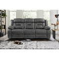 thumbnail image 2 of Lexicon Madrona Hill Traditional Microfiber Double Reclining Sofa in Gray, 2 of 8