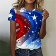 thumbnail image 2 of VerPetridure American Flag Shirts for Women 4th of July T-Shirt USA Flag Patriotic Shirt Stars and Stripes Summer Tees, 2 of 4