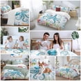 thumbnail image 5 of 3 Piece Octopus Coastal Duvet Cover Set Twin Size, Microfiber Comforter/Quilt Cover with Corner Ties and 2 Pillowcases, Blue Nautical Summer Beach Ocean All Season Soft Bedding with Zipper Closure, 5 of 8