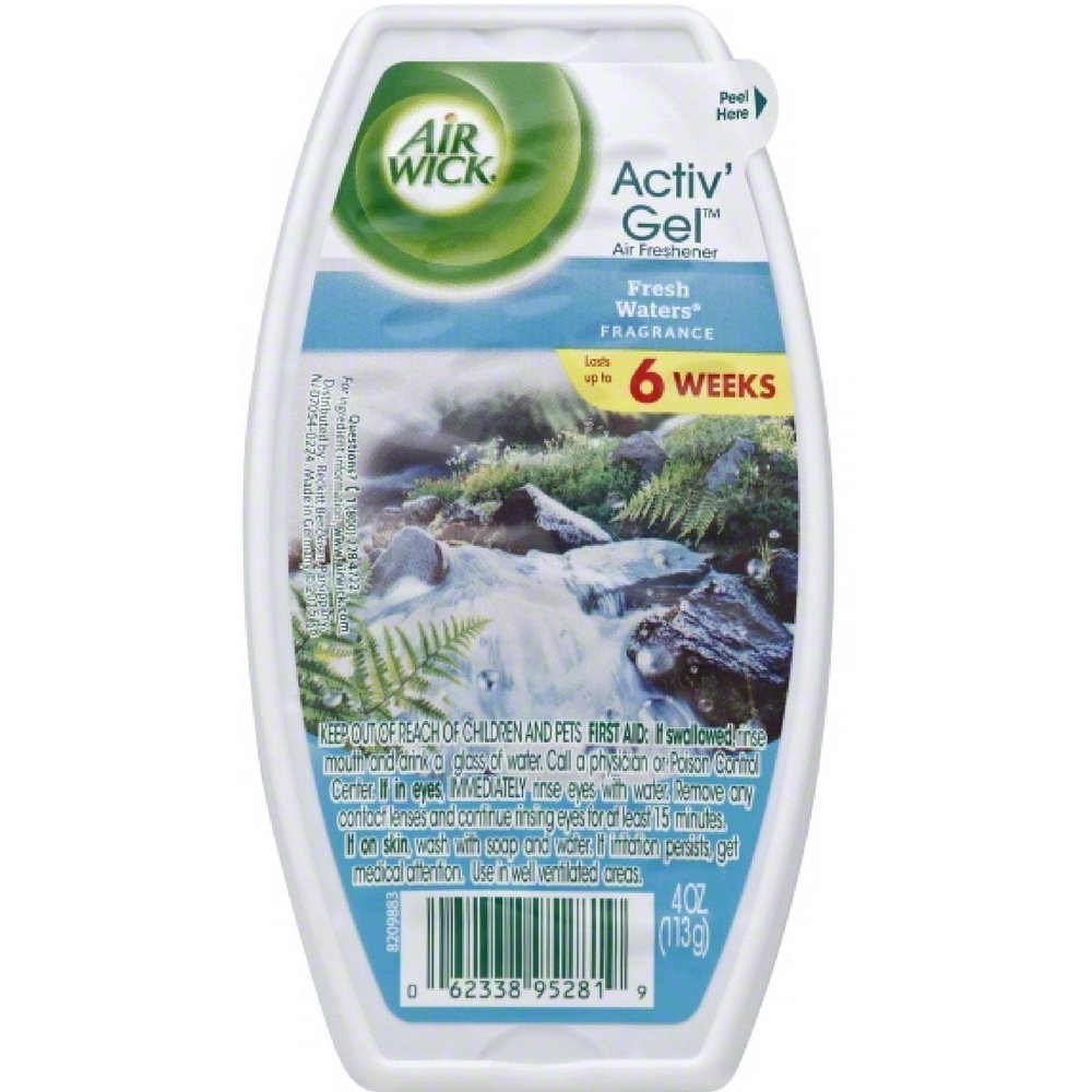 Air Wick Activ' Gel Air Freshener, Fresh Water 4 oz (Pack of 3