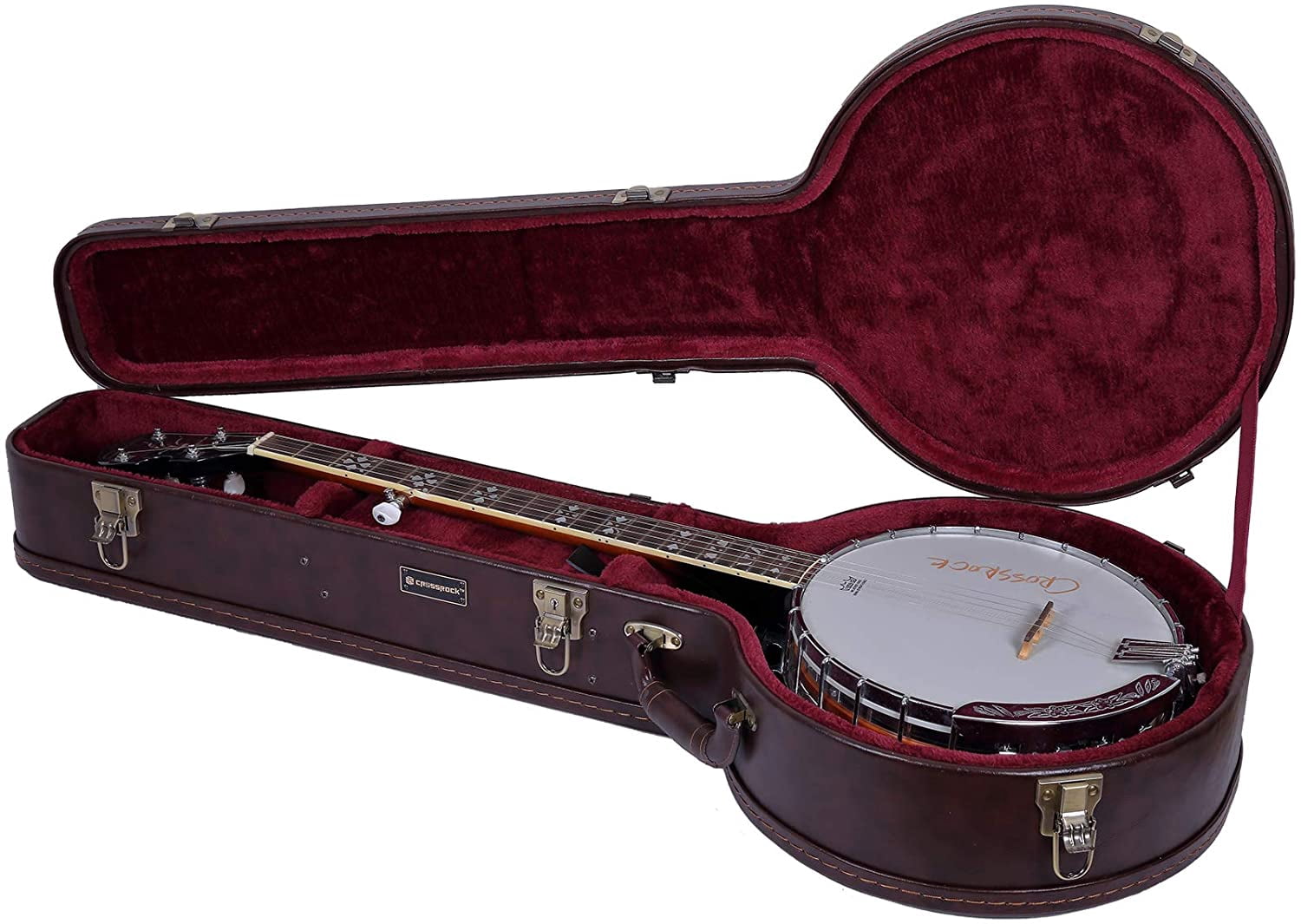Crossrock 5 String Resonator Banjo Hard Case Multi-layer Wood Hardshell 3 colors