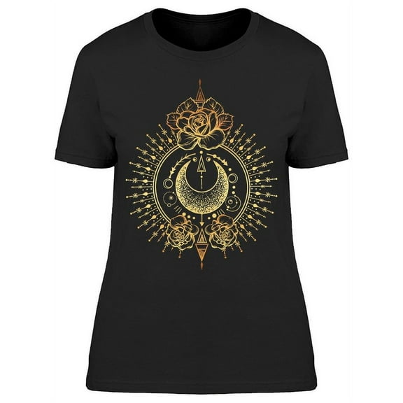 Moon, Stars And Roses T-Shirt Women -Image by Shutterstock, Female XX-Large