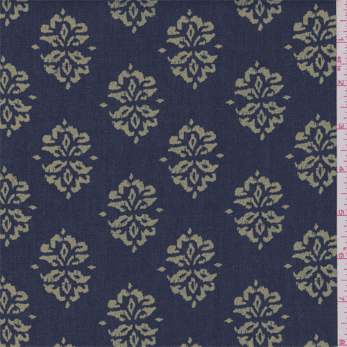 printed denim fabric by the yard