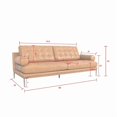 thumbnail image 6 of Pasargad Home Kimberly Top Grain Leather 3 Seater Brown Sofa, W88", 6 of 11