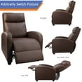thumbnail image 5 of Vineego Home Theater Recliner with Massage, Faux Leather, Brown, 5 of 8