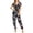 Spring Bouquet Floral, variant on Auliné Collection Womens Short Cap Sleeve V-Neck Long Pants Romper Jumpsuit - Wildflower Floral S/M