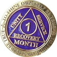 thumbnail image 1 of 1 Month AA Medallion Reflex Purple Gold Plated 30 Day Chip, 1 of 10