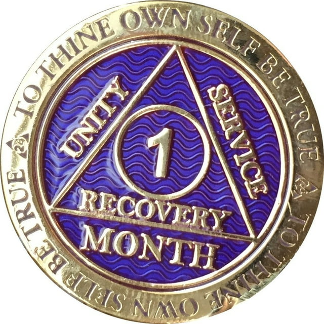1 Month AA Medallion Reflex Purple Gold Plated 30 Day Chip