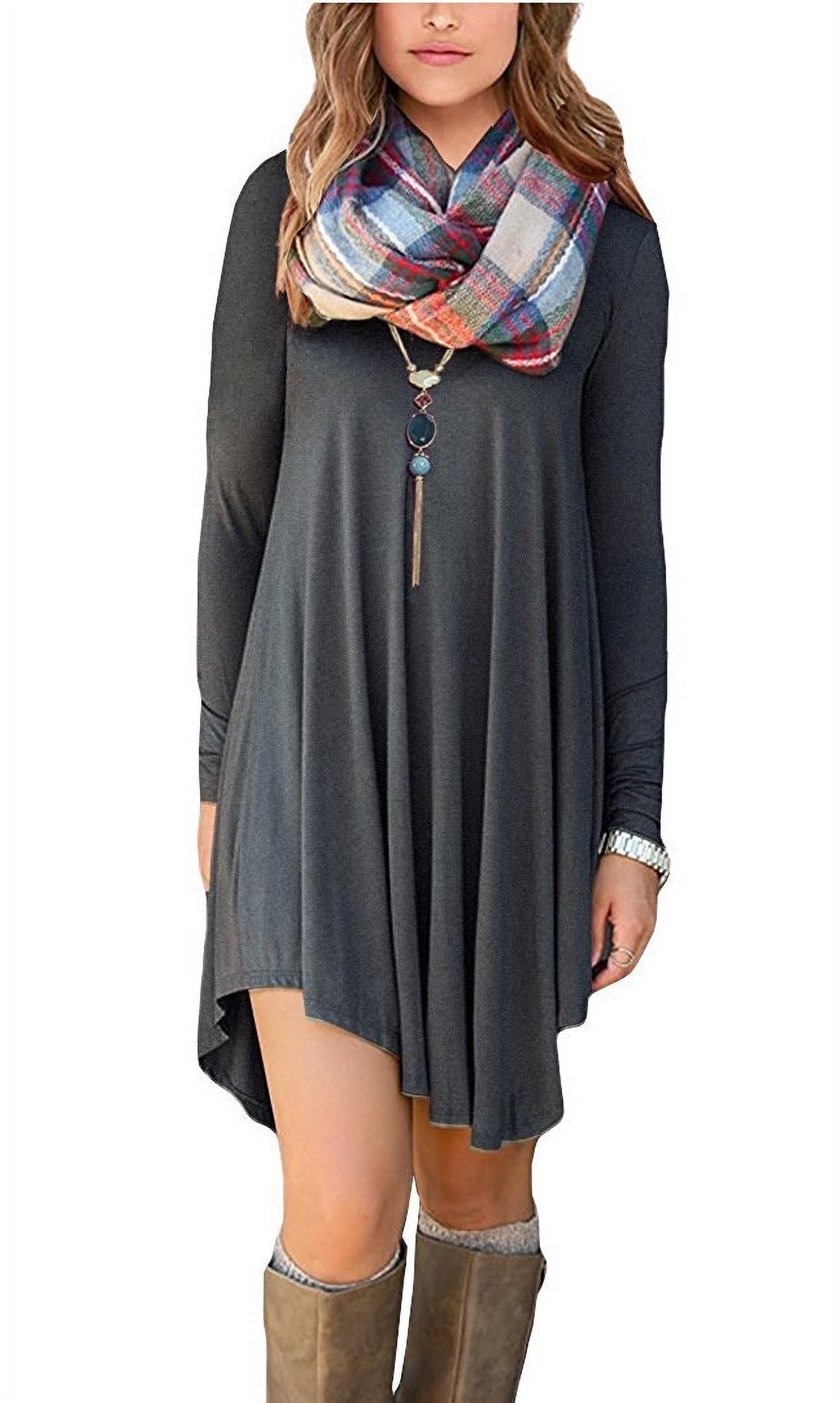 sachin and babi light blue dress Women's T Shirt Dress Long Sleeve Round Neck Print Tunics Dress Casual Loose  Flowy Swing Dresses Fall Long Blouse Tops Pattern 6 S main image 1