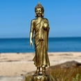 thumbnail image 5 of Global Chic Golden Buddha Garden Statue, Standing Abhaya Protection Pose, 32.25 Inches (80cm) Tall, The Serenity Collection, 5 of 9