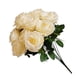 thumbnail image 3 of Ramo de rosas artificiales simulación floral decoración de la mesa de oficina en casa centro de mesa rosa falsa, champán Methold HA7033-02B, 3 of 5
