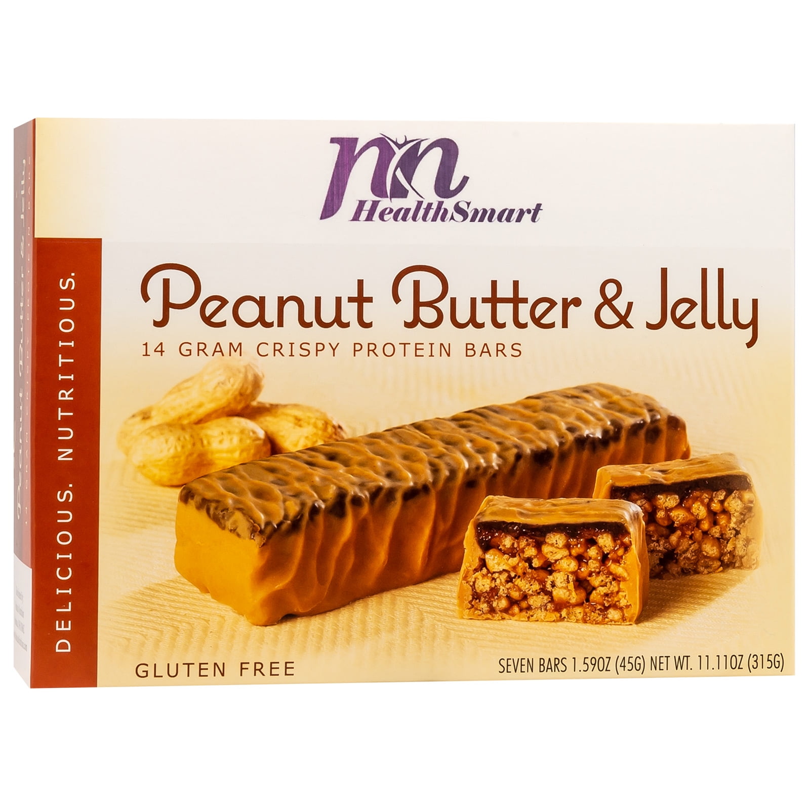 HealthSmart High Protein Diet Bars Crispy Peanut Butter & Jelly
