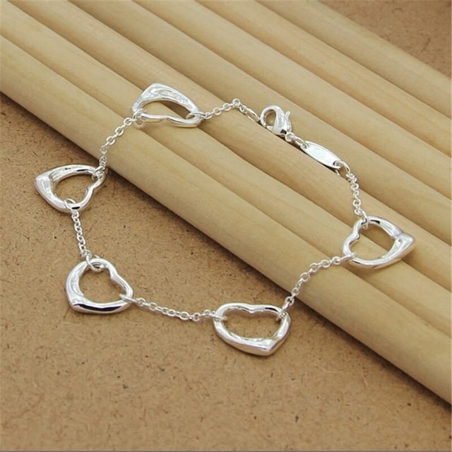 Nueva pulsera de plata de ley 925, pulsera de hueso de serpiente con corazón de trébol de cuatro hojas para mujeres y hombres, regalo de joyería con dijes Dengxun unisex
