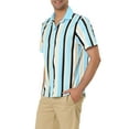 thumbnail image 4 of Lars Amadeus Men's Summer Striped Short Sleeves Beach Hawaiian Shirt, 4 of 6