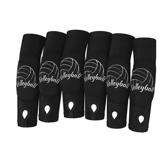 BlinkLLX Volleyball Arm Sleeves Youth Padded Thumbhole Black 3 Pairs