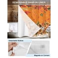 thumbnail image 3 of No Hook Cloth Fabric Shower Curtain with Snap in Liner, Yellow Orange Pumpkin Fall Waterproof Shower Curtains Set with See Through Top Window, Thanksgiving Plaid Botanical Floral 72"x84", 3 of 6